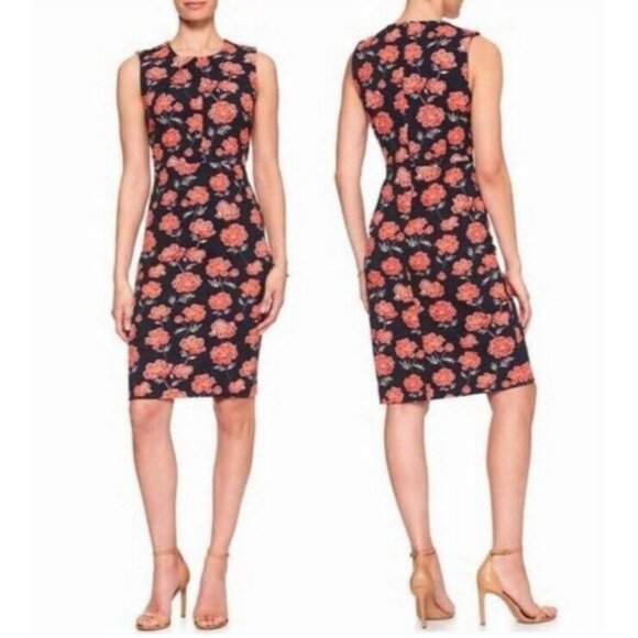 Banana Republic Dresses & Skirts - Banana Republic Pencil Dress 10 Red Black Ivory Floral Sleeveless Washable NEW